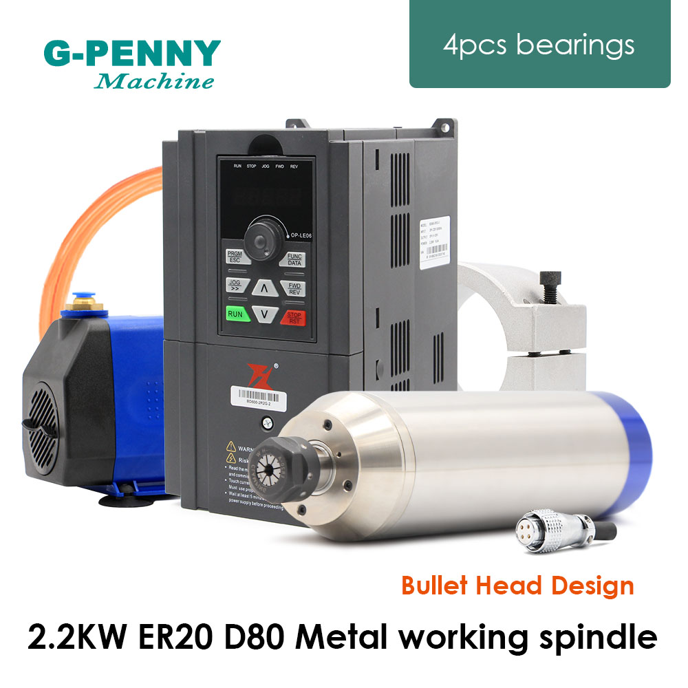 2,2 kW, wlot ER20, średnica 80 – 2.2Kw Water Cooled Spindle Kit Vfd recenzja i cena